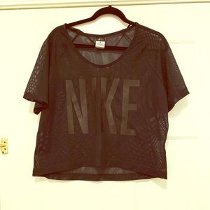 🍂Nike XL black mesh crop top🍂